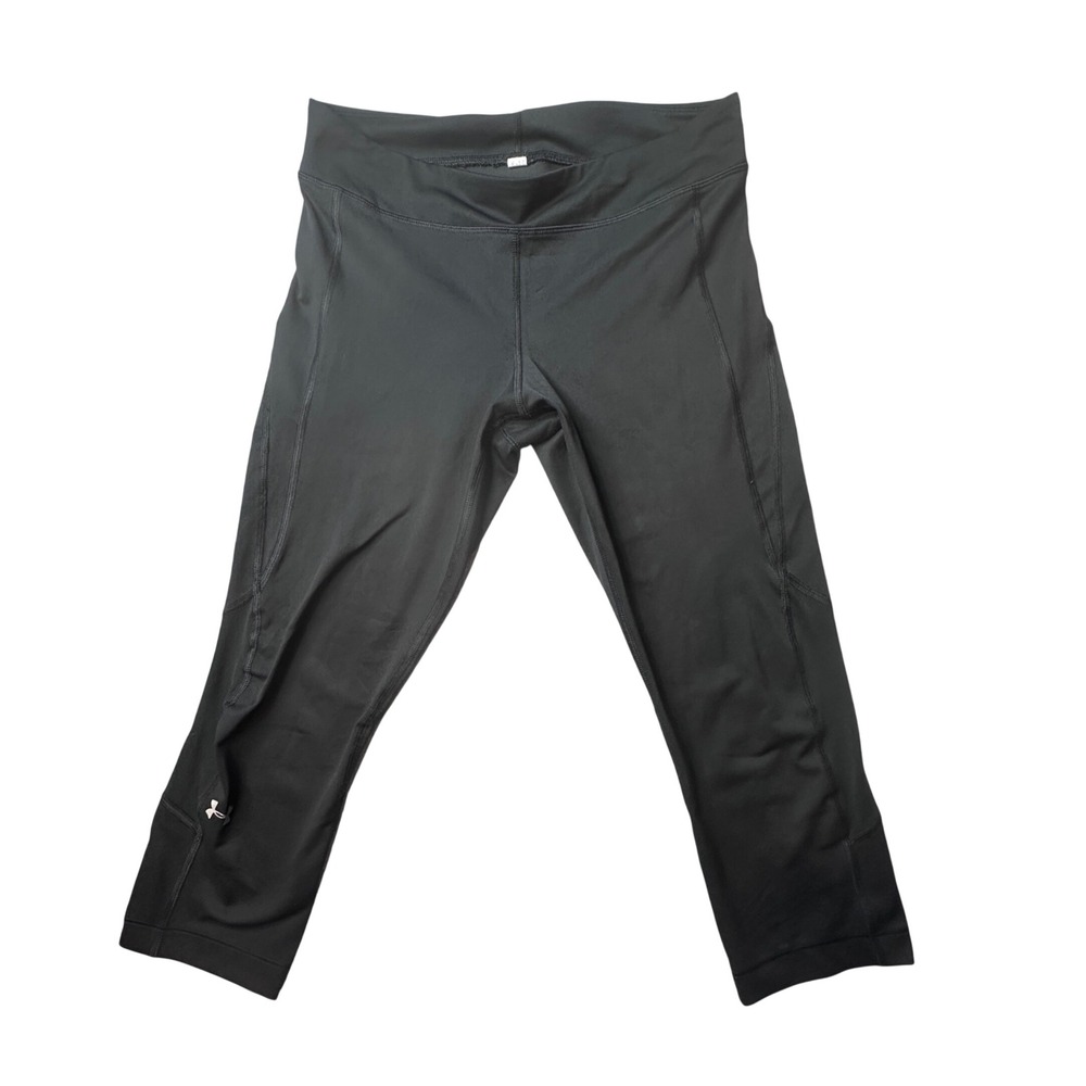 Under Armour Leggings Womens M Black HeatGear Capri Athletic 1271787 Compression